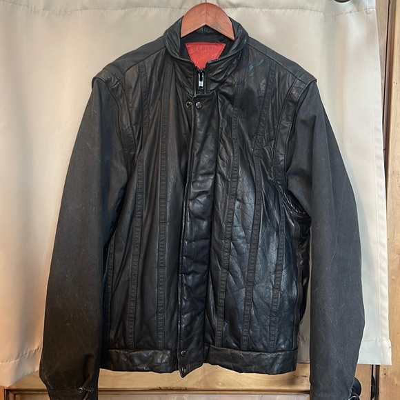 Mens Genuine Leather (Shell) Leather Jacket.  EUC. - Picture 2 of 16